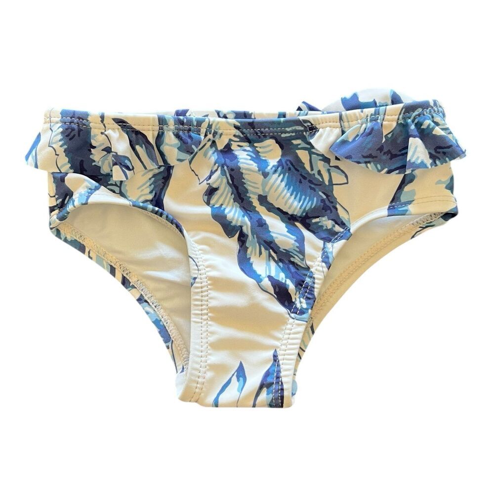 Jessica Simpson Blue Floral Ruffle Bikini 12M Baby